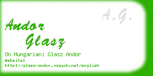 andor glasz business card